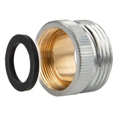 Abbildung von tecuro Aufnahmeadapter Adapter Übergangsstück für Armaturenausläufe, AG 3/4 auf IG M22x1, Messing verchromt 4699112