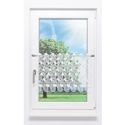 Abbildung von Scheibengardine Kieselsteine, Plauener Spitze®, (1 St), transparent, HxB 45x40cm