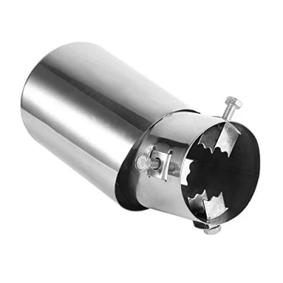 Abbildung von Auspuffblende Gebogen 40Mm Auspuffendrohr, 1 Stk. Universal Hinten Rund Auto Auspuff Endrohr Endrohr, Chrom Edelstahl Auspuffendrohr