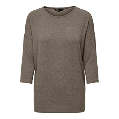 Abbildung von ONLY Glamour 3/4 JRS NOOS Langarmshirt, Damen, Größe: Small, Dark brown, evergreen