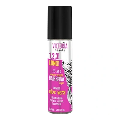 Abbildung von Victoria Beauty Damen Haarspray für Haarwachstum mit Bio Aloe Vera, Koffein und Quinoa, Hair Spray, Anti Frizz entwirrendes Pflegespray, 150ml