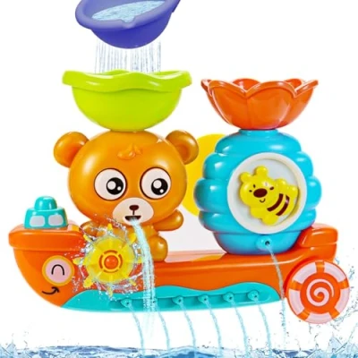 Abbildung von Jovicos Badespielzeug, Badewannenspielzeug ab 1 2 3 4, Bär und Bee, Badespielzeug Baby Jahr, Badewannen Spielzeug Kinder, Wasserspielzeug Babyspielzeug Geschenk für Jungen Mädchen Geburtstag