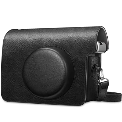 Abbildung von Fintie Schutzhülle für Fujifilm instax Wide 300 Sofortbildkamera Premium Tasche Reise Kameratasche Hülle Abdeckung mit abnehmbaren Riemen, Schwarz