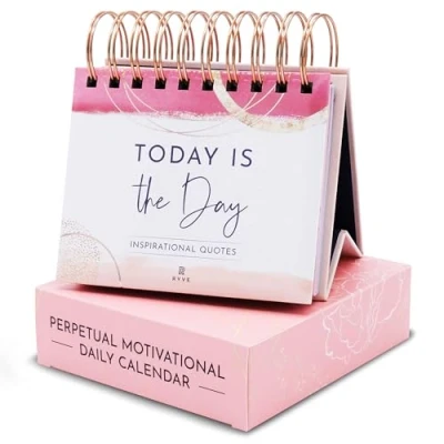 Abbildung von RYVE Motivierender Schreibtisch Kalender, inspirierende Zitate für Schreibtisch, Dekor Frauen, Büro Zubehör Zubehör, Geschenke Tageskalender