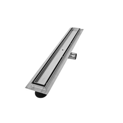 Abbildung von VILSTEIN Duschrinne 110cm Befliesbar Edelstahl Bodenablauf Komplettset Extra flach Siphon mit Geruchsstop Haarsieb