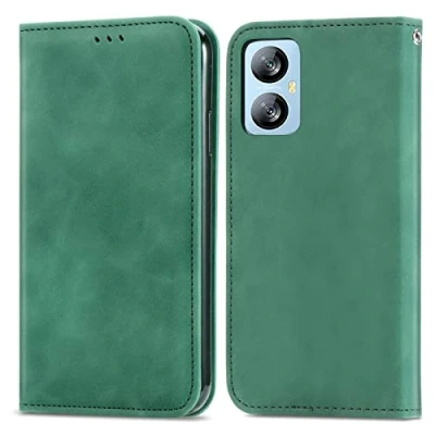 Abbildung von Hülle Kompatibel with Blackview A52，Blackview A52 PU Leder Wallet Ständer Case, Magnetisch Lederhülle Slot [Stand Function] [Card Slots] für Grün