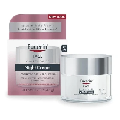 Abbildung von Eucerin Q10 Anti Wrinkle Night Cream + Pro Retinol, Facial for Sensitive Skin, 1.7 Oz Jar