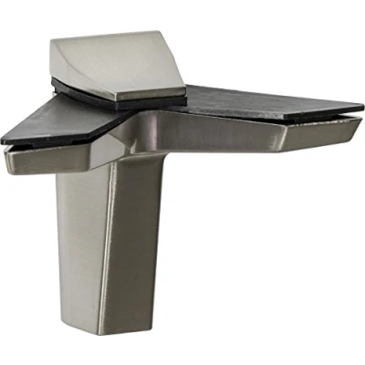 Abbildung von IB Style 2x Desginhalterung DUO Edelstahl Größe: M Clips/Regalhalter/Regalträger aus Metall für Wandregale mit Holz Glas und Kunststoffböden