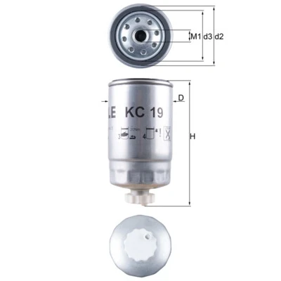 Abbildung von MAHLE ORIGINAL KC 19 Kraftstofffilter Anschraubfilter