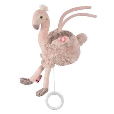 Abbildung von Fehn Mini Spieluhr Flamingo Kuscheltier &amp; Einschlafhilfe: Aufzieh mit sanfter Melodie &quot;Schlaf Kindlein Schlaf&quot; beruhigt in jeder Situation für Babys und Kleinkinder ab 0+ Monaten