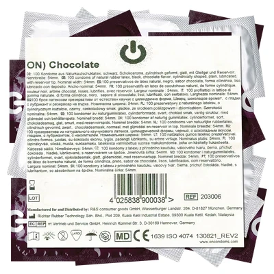 Abbildung von «Chocolate» schwarze Kondome mit Schokoaroma, Maxipack (100 Kondome) 100 St