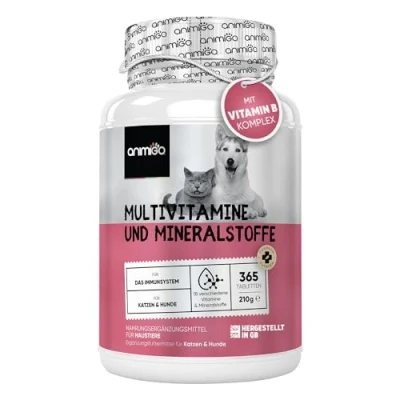 Abbildung von animigo Vitamine Für Hunde &amp; Katzen 365 Multivitamin Tabletten Mit Vitamin B Komplex (B1, B2, B3, B5, B6, Biotin, B9, B12), C D3 18 Mineralien Gelenke, Immunsystem, Knochen
