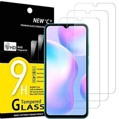 Abbildung von NEW&#039;C 3 Stück, Panzer Schutz Glas für Xiaomi Redmi 9A, 9C, Frei von Kratzern, 9H Härte, HD Displayschutzfolie, 0.33mm Ultra klar, Ultrabeständig