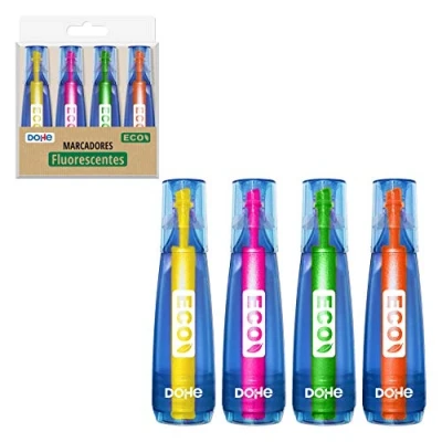 Abbildung von DOHE Eco Fluoreszierende Marker, 4 Stück, verschiedene Farben