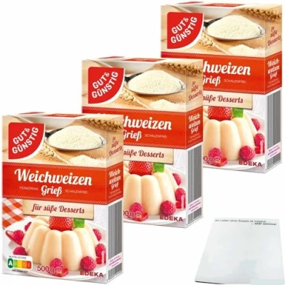 Abbildung von usy Bundle für Gut&amp;Günstig Weichweizengriess 3er Pack (3x500g Packung) + Block