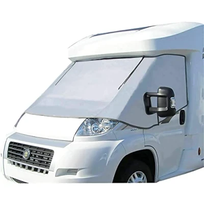 Abbildung von Außen Thermofenstermatte Silber Thermoschutz Abdeckung für FIAT Ducato, Peugeot Boxer, Citroen Jumper X250/290 von 2006 2024 Außenisoliermatte Wohnmobil Sonnenschutz