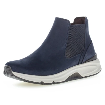 Abbildung von Gabor Rollingsoft Chelseaboots, Stiefelette, Schlupfschuh, High Top Sneaker mit Logo an der Ferse