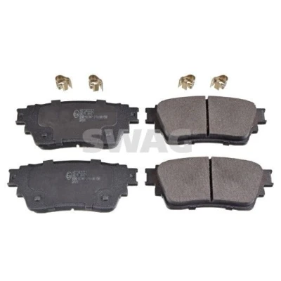 Abbildung von SWAG 33 10 7348 Bremsbelagsatz Hinterachse mit akustischer Verschleißwarnung Anti Quietsch Blech, Befestigungsmaterial MITSUBISHI: OUTLANDER 3