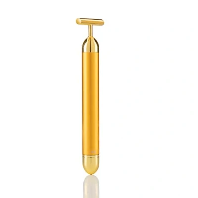 Abbildung von InnovaGoods Hochfrequenz Gesichtsmassagegerät T Vibe, 6000 v.p.m. Anti Aging Vibrationen, Fördert Cremes &amp; Seren Aufnahme, Entspannt Gesichtsmuskeln, Gold, Metall