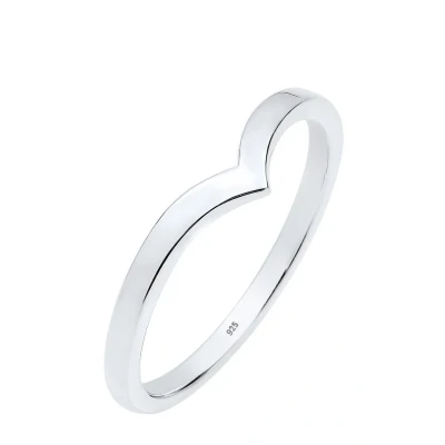 Abbildung von Elli Basic Vform Ring silvercoloured, Damen, Größe: 54, Silver coloured