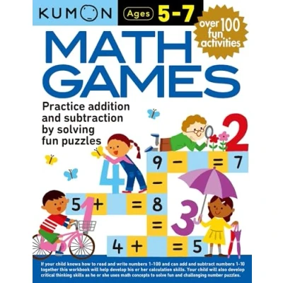 Abbildung von Math Games: Practice Addition and Subtraction by Solving Fun Puzzles; Ages 5 7 (Kumon: Skills)