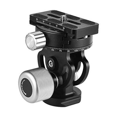 Abbildung von Andoer 2 Wege Neiger Stativkopf, Stativ Neigekopf, Pan Tilt Head Vogelbeobachtung Fotografie Kopf mit Quick Release Plate 3 Bubble Level Tragetasche für Sirui L10 RRS MH 02