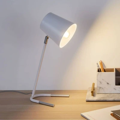 Abbildung von Pauleen 48097 True Ally Tischleuchte max20W E14 Schreibtischlampe Weiß/Silber Tischlampe 230V Metall