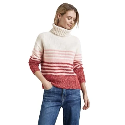 Abbildung von Street One Gestreifter Strickpullover, Damen, Größe: 36, Rosa
