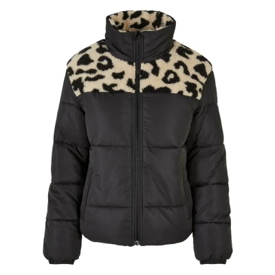 Abbildung von Urban Classics AOP Sherpa Puffer Winterjacke, Damen, Größe: 3XL, Black sandleo