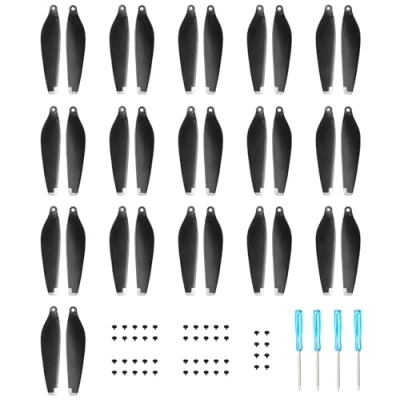 Abbildung von Craznick 32Pcs Propeller für DJI Mini 4 Pro/Mini 3 Pro Ersatzpropeller Blätter Geräuscharm Zubehör Drohnenzubehör Exklusive Schrauben &amp; Schraubendreher Silberne Spitzen