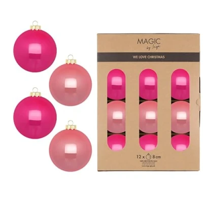 Abbildung von MAGIC by Inge Weihnachtsbaumkugel, Weihnachtskugeln Glas 8cm 12 Stück Candy Shop