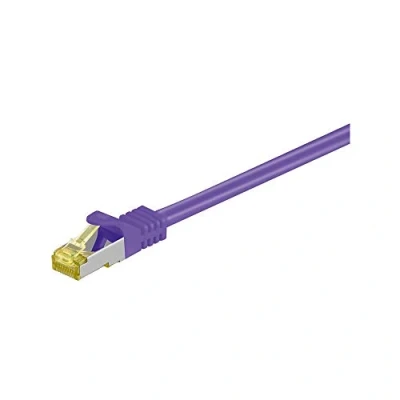 Abbildung von Goobay 5 Stück Netzwerkkabel Cat 7 S/FTP (PIMF) raucharm Halogenstab Free 2 x RJ45 6 A 25 cm violett