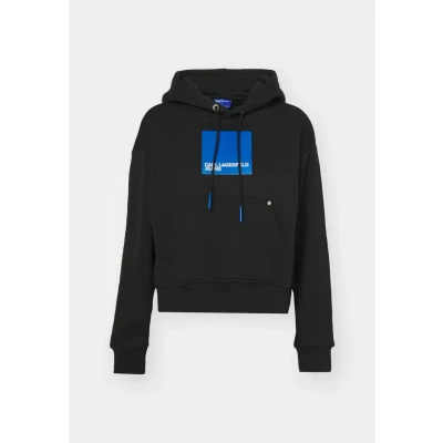 Abbildung von KARL LAGERFELD JEANS Damen Klj Regular Logo Hoodie Sweatshirt, Schwarz, L EU