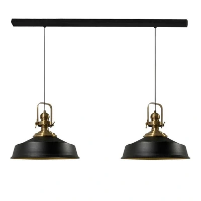 Abbildung von Bamyum Pendelleuchte Asletl Hängelampe aus Metall 2 Flammige, E27, Vintage Lampe, ohne Leuchtmittel