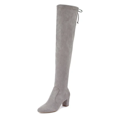 Abbildung von Lascana Stiefel Overknees, Damen, Größe: 36, Hellgrau Schuhe