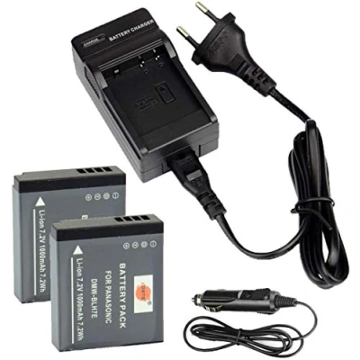 Abbildung von DSTE®（2 Pack） Ersatz Batterie und DC120E Reise Ladegerät Compatible für Panasonic DMW BLH7 Lumix DMC GM1 GM1D GM1K GM1KD GF7K LX10 LX15 Digital Kamera als BLH7PP BLH7E
