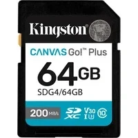 Abbildung von Kingston Canvas Go Plus SDXC Speicherkarte Gen4 200MB/s C10 UHS I U3 V30 64GB SDG4/64GB