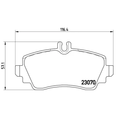 Abbildung von BREMBO P 50 036 Bremsbelagsatz für Verschleißwarnanzeiger vorbereitet mit Bremssattelschrauben Zubehör MERCEDES BENZ: A Klasse