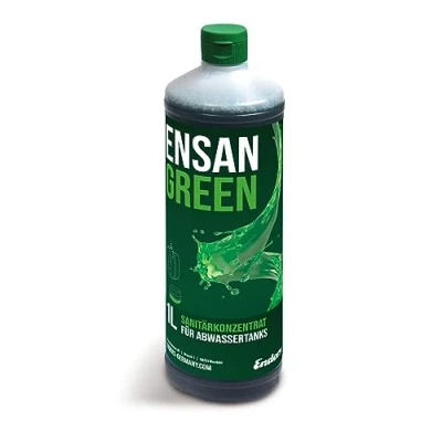 Abbildung von Enders® Sanitärflüssigkeit ENSAN GREEN (für den Abwassertank) 1l, verhindert unangenehme Gerüche, für die Campingtoilette, das mobile WC, ca. 130l Abwasser, grün, #4980
