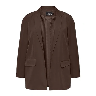 Abbildung von PIECES Damen Pcbossy Ls Loose Blazer Noos Qx, Chicory Coffee, 50 Große Größen