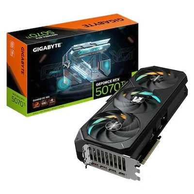 Abbildung von Gigabyte GeForce RTX 5070 Ti Gaming OC 16G Grafikkarte 16GB GDDR7, 256 Bit, PCI E 5.0, 2588 MHz Core Clock, 3 x DP 2.1a, 1 HDMI 2.1b, NVIDIA DLSS 4, GV N507TGAMING 16GD