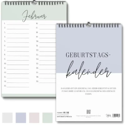 Abbildung von Things of Happiness Wandkalender Geburtstagskalender, Geburtstagsübersicht, ohne Jahresangabe immerwährend