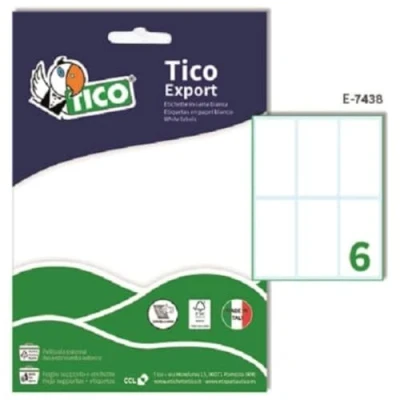 Abbildung von TICO 947910 10 Blatt Klebeetikette, weiß