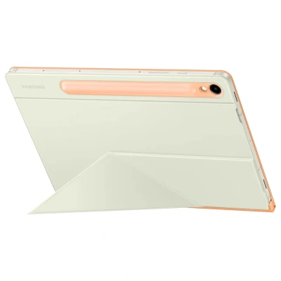 Abbildung von Samsung Smart Book Cover Tablet Schutzhülle, aufstellbar, mit Doppelansicht für Galaxy Tab S9 FE, Orange