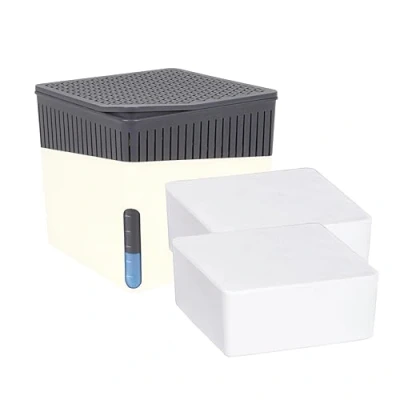 Abbildung von WENKO Luftentfeuchter &quot;Modell Cube&quot;, für 40 m3 Räume, Tank 0,8 l, mit 2 x 500 g Entfeuchter Blöcken