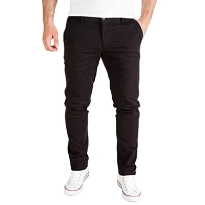 Abbildung von PITTMAN Derrick Chino Herren Hose Schwarze Hosen Chinohosen Männer Stretch Slim Fit Chinos, Schwarz (Black 194008), W31/L34