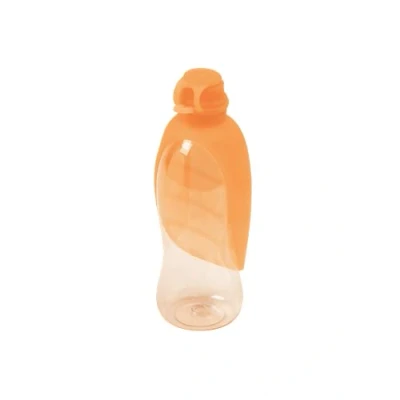 Abbildung von United Pets Trinkflasche Leaf Orange Blau für alle Hunde Alltagsausflüge reisen unterwegs Kombination aus Flasche und Napf leichtes Mat