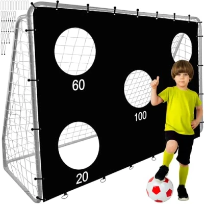 Abbildung von TRIZAND Fußballtor mit Torwand 170x240x85 cm Training für Garten Kinder 21268