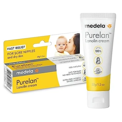 Abbildung von Medela Purelan 37g Lanolin Nipple Cream Fast Relief for Sore Nipples and Dry Skin, 100% Natural, Hypoallergenic, Dermatologically Tested Free from Fragrance