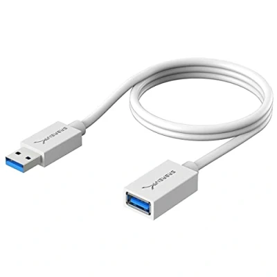 Abbildung von SABRENT USB Verlängerung 3.2x1 Kabel 90cm, A Stecker auf Buchse, Verlängerungskabel 5Gbps Superschnelle für Stick, Tastatur, Drucker, Scanner, PS4, PS5, Hub, externe Festplatte (CB 303W)